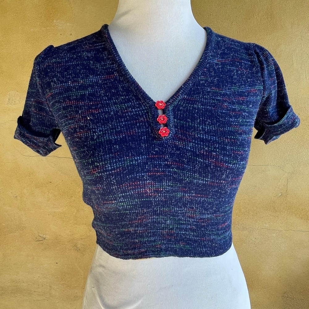 Vintage Schooner Knitwear Corp  sweater Blue And Red